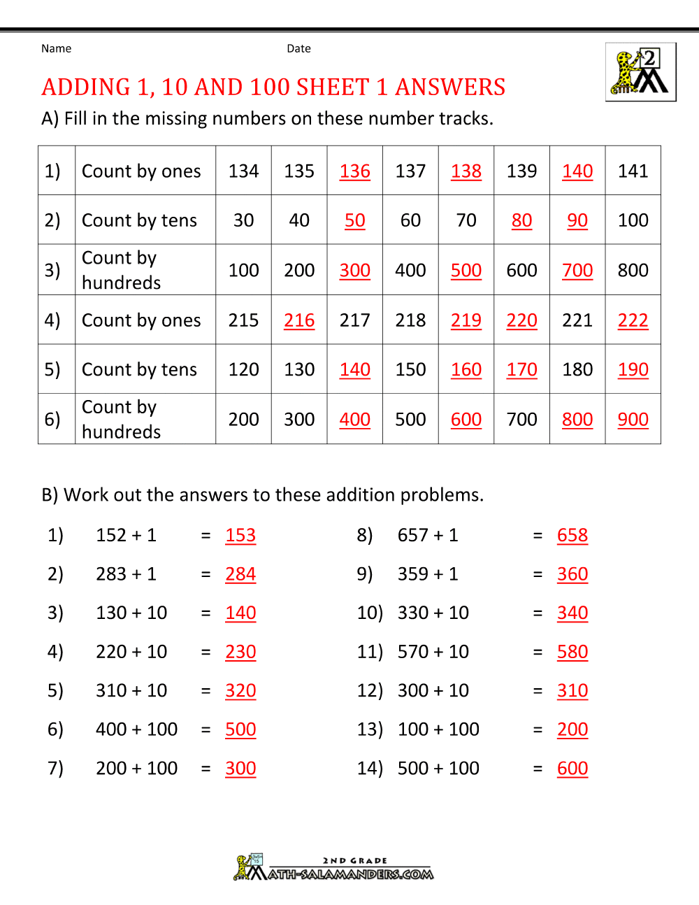Free Math Fact Worksheets Printable