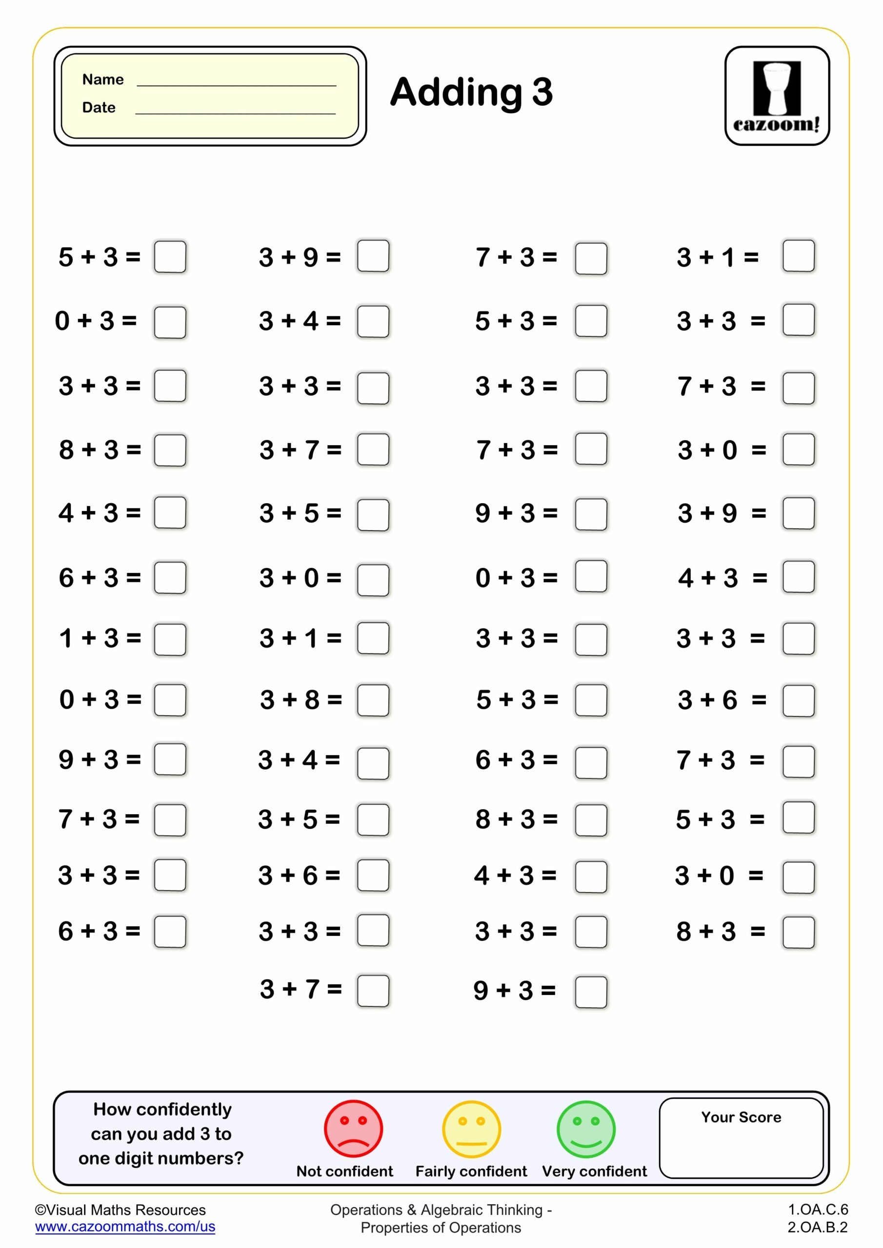 Adding 3 50 Questions Fun And Engaging 1st Grade PDF Worksheets Worksheets Library