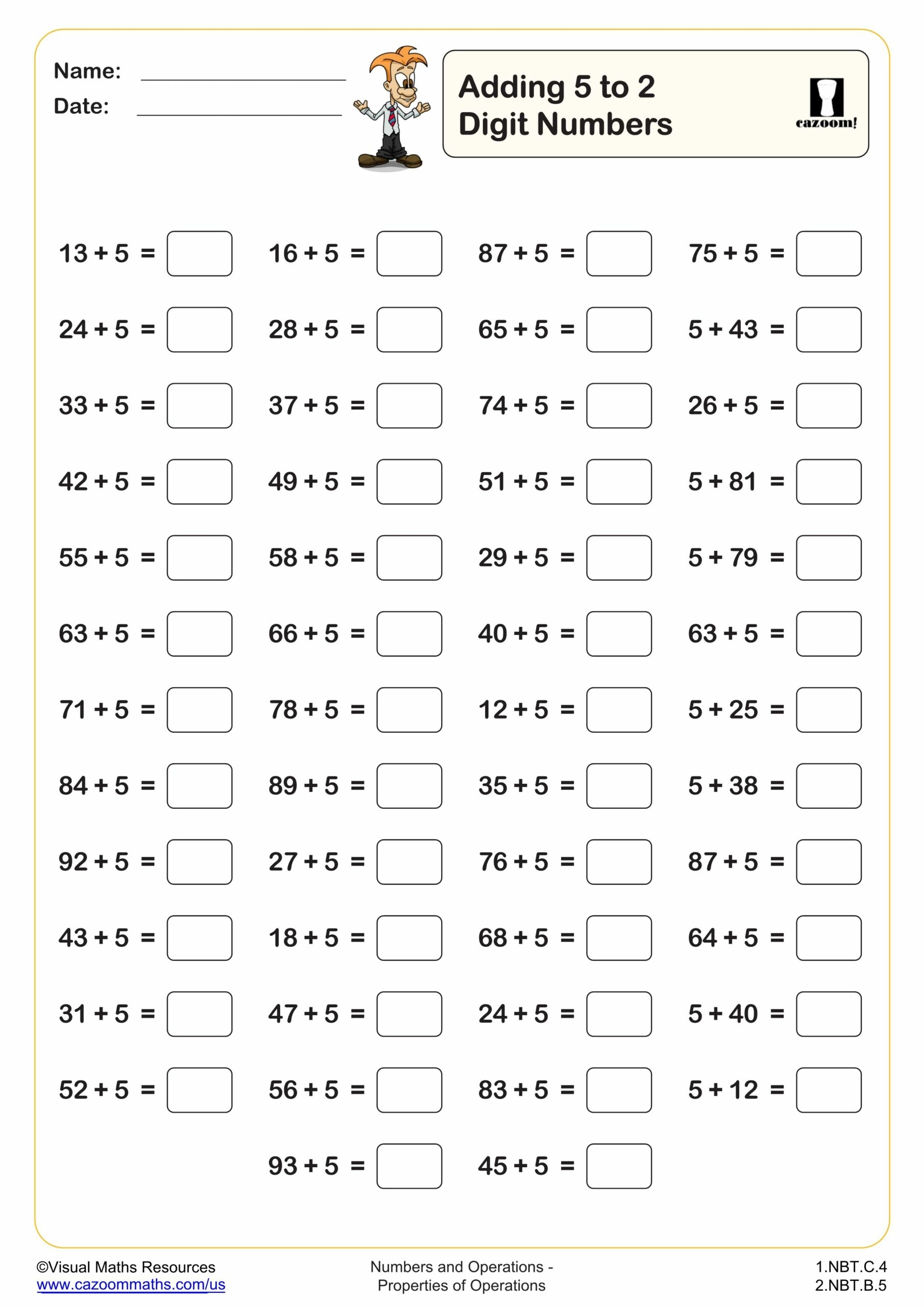 5th Grade Math Worksheets Printable Pdf