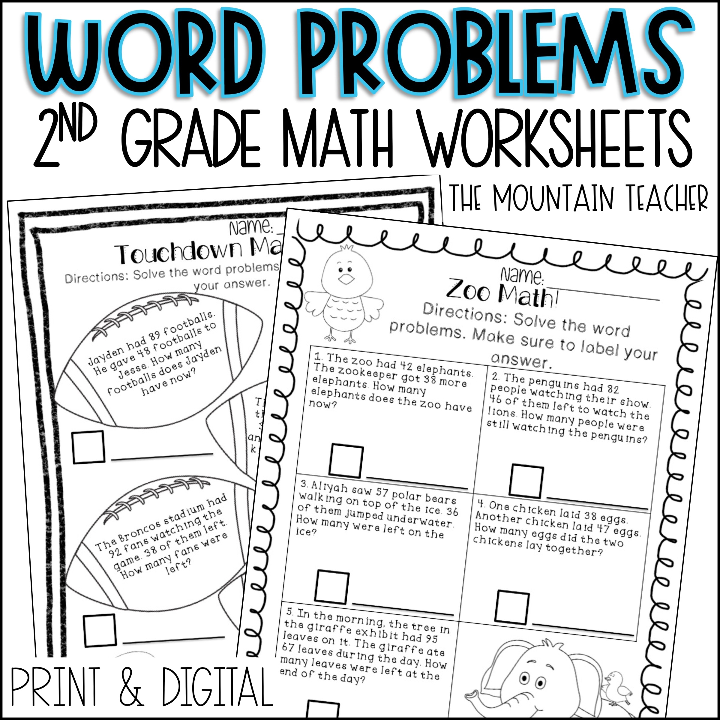 Addition And Subtraction Word Problems Worksheets Printable And Google Slides Made By Teachers