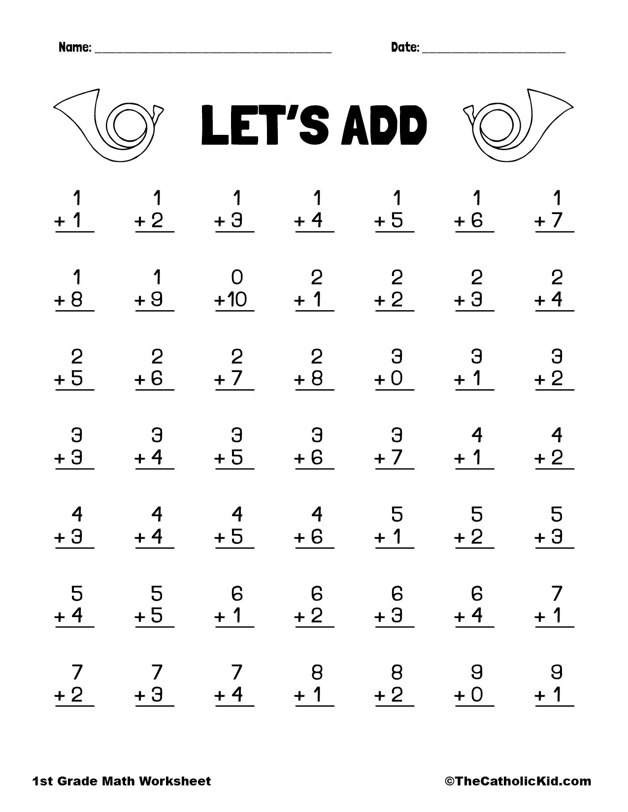 Free Printable Math Worksheets Addition