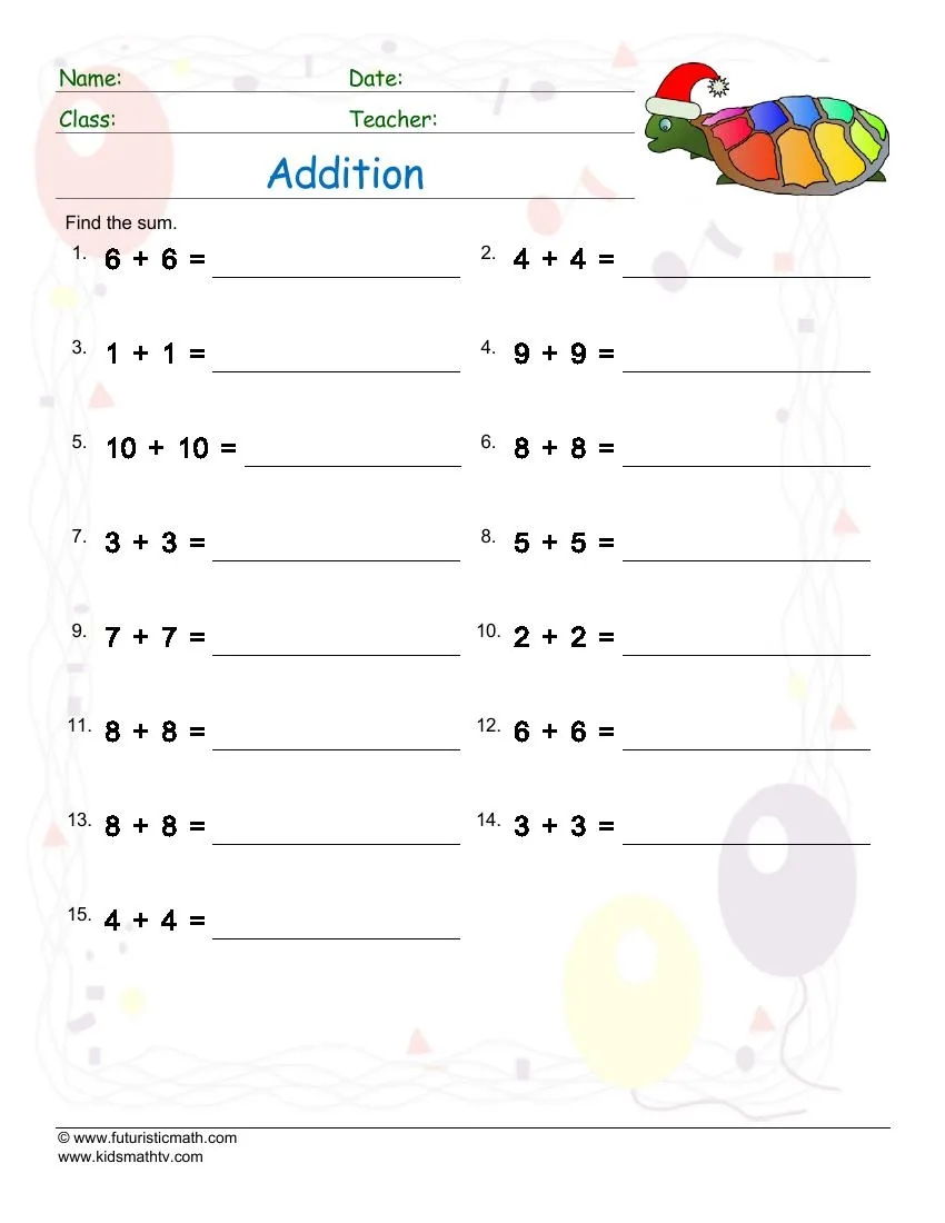 Maths Printable Worksheets Year 2