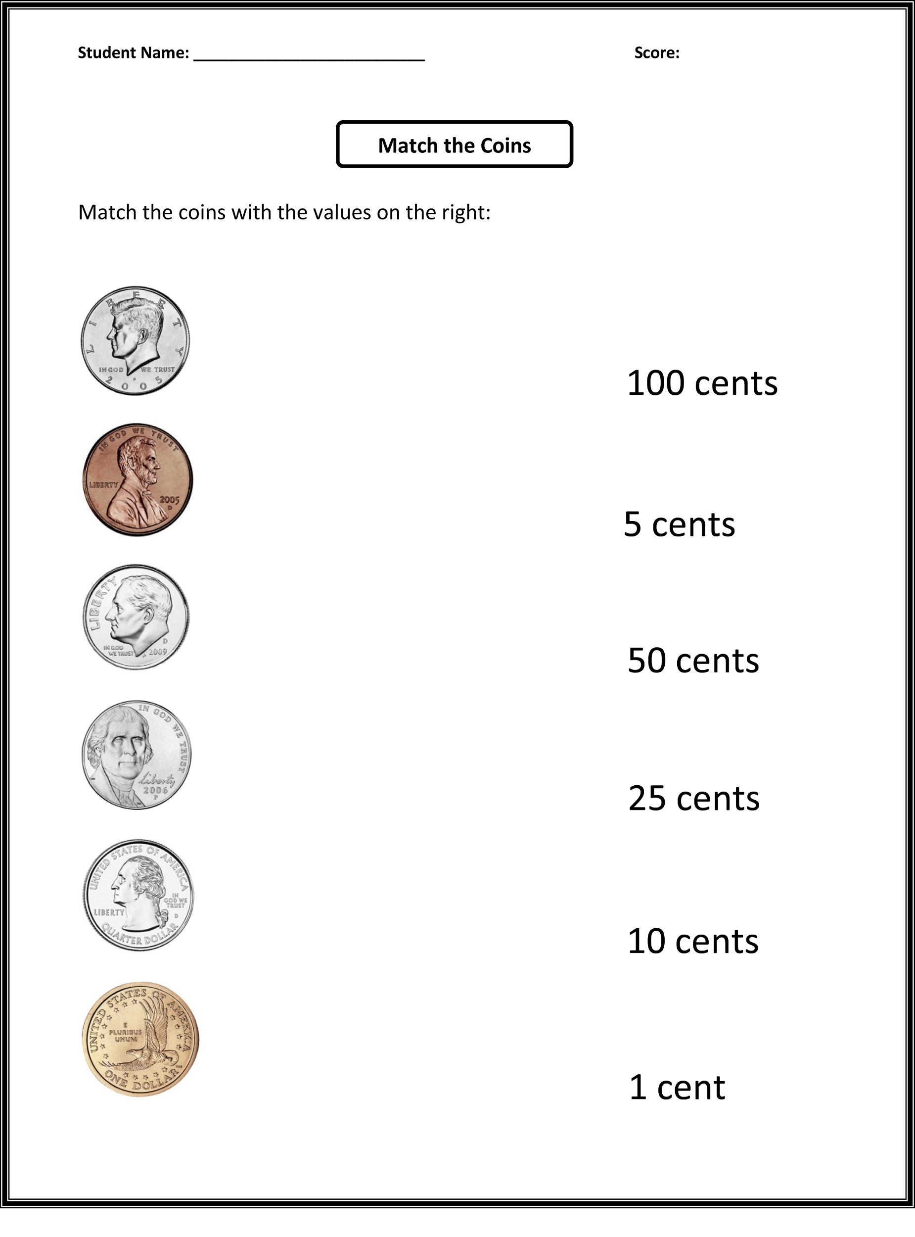 All About Coins 4 Printable Money Worksheets SupplyMe Worksheets Library