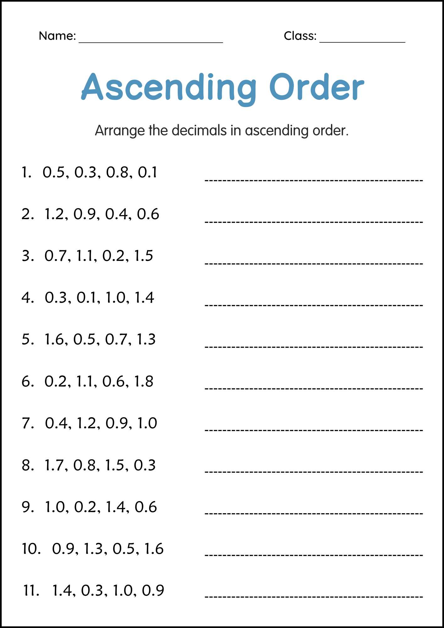 Math Printable Worksheets For Grade 1
