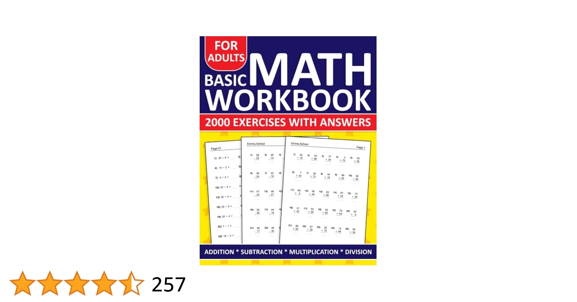 Basic Math Workbook For Adults Addition Subtraction Multiplication And Division Exercises With Answers Simple Math Workbook For Adults With More Than And Division Math Worksheets For Adults School Emma 9798370869310 Amazon Books