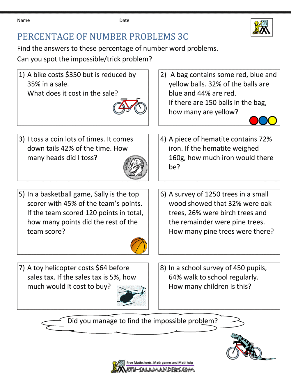 Basic Percentage Word Problems