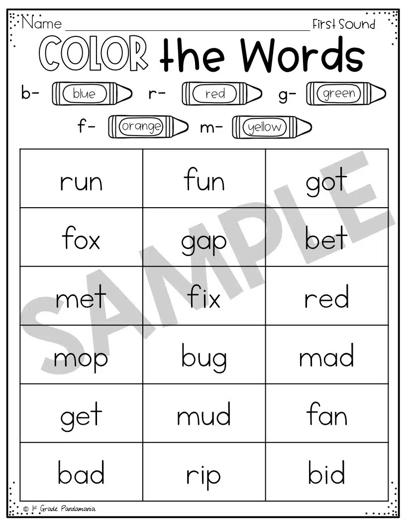 1st Grade Worksheets Free Printable Phonics