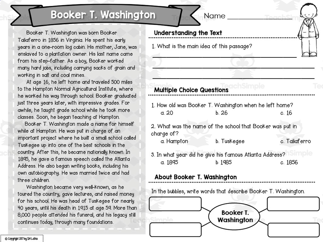 Black History Month Reading Passages By Teach Simple