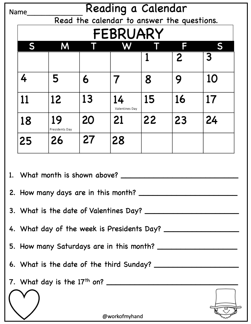 Calendar Math Worksheets 2nd Grade Made By Teachers