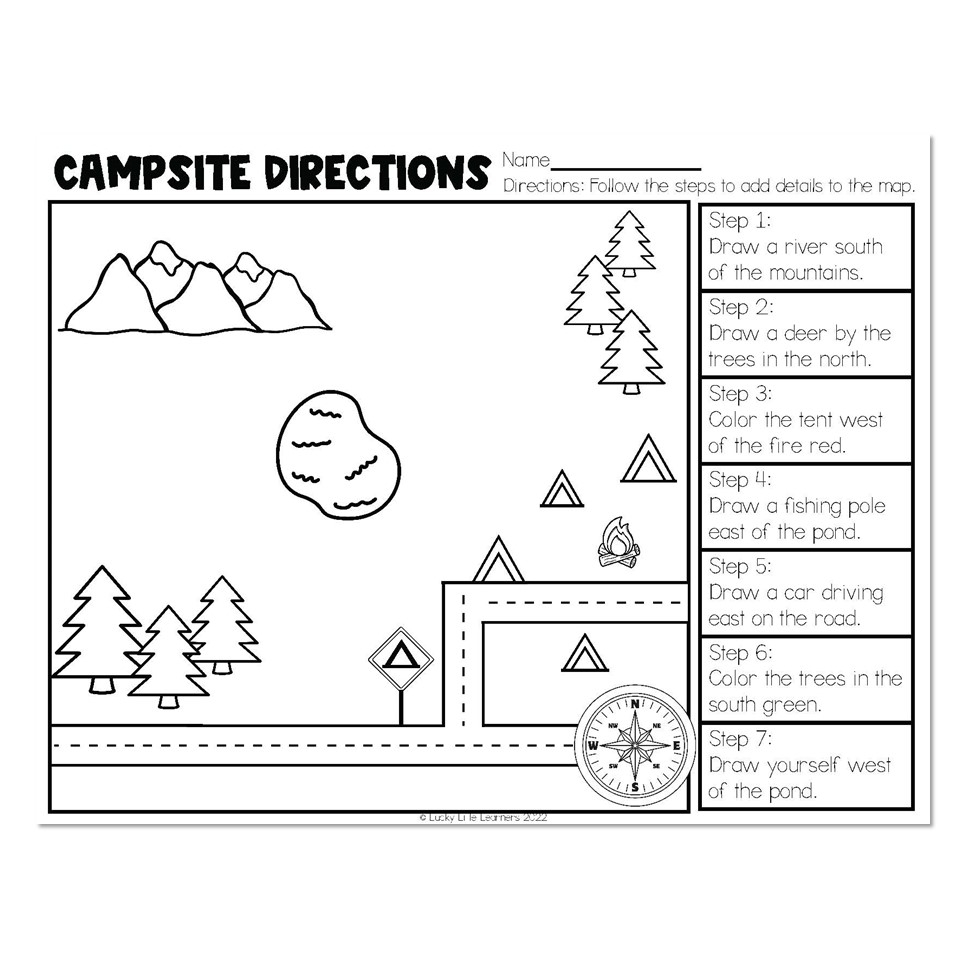 Camp Read A Lot Camping Map Skills Lucky Little Learners