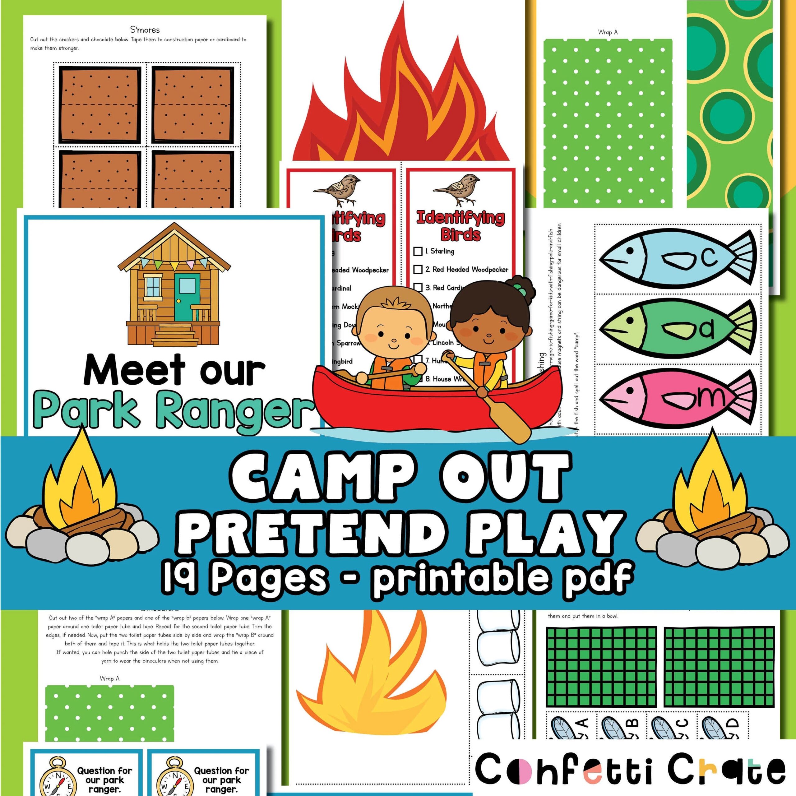 Camping Pretend Play Printable For Kids Toddler Activities Preschool Activities Kindergarten Teacher Etsy