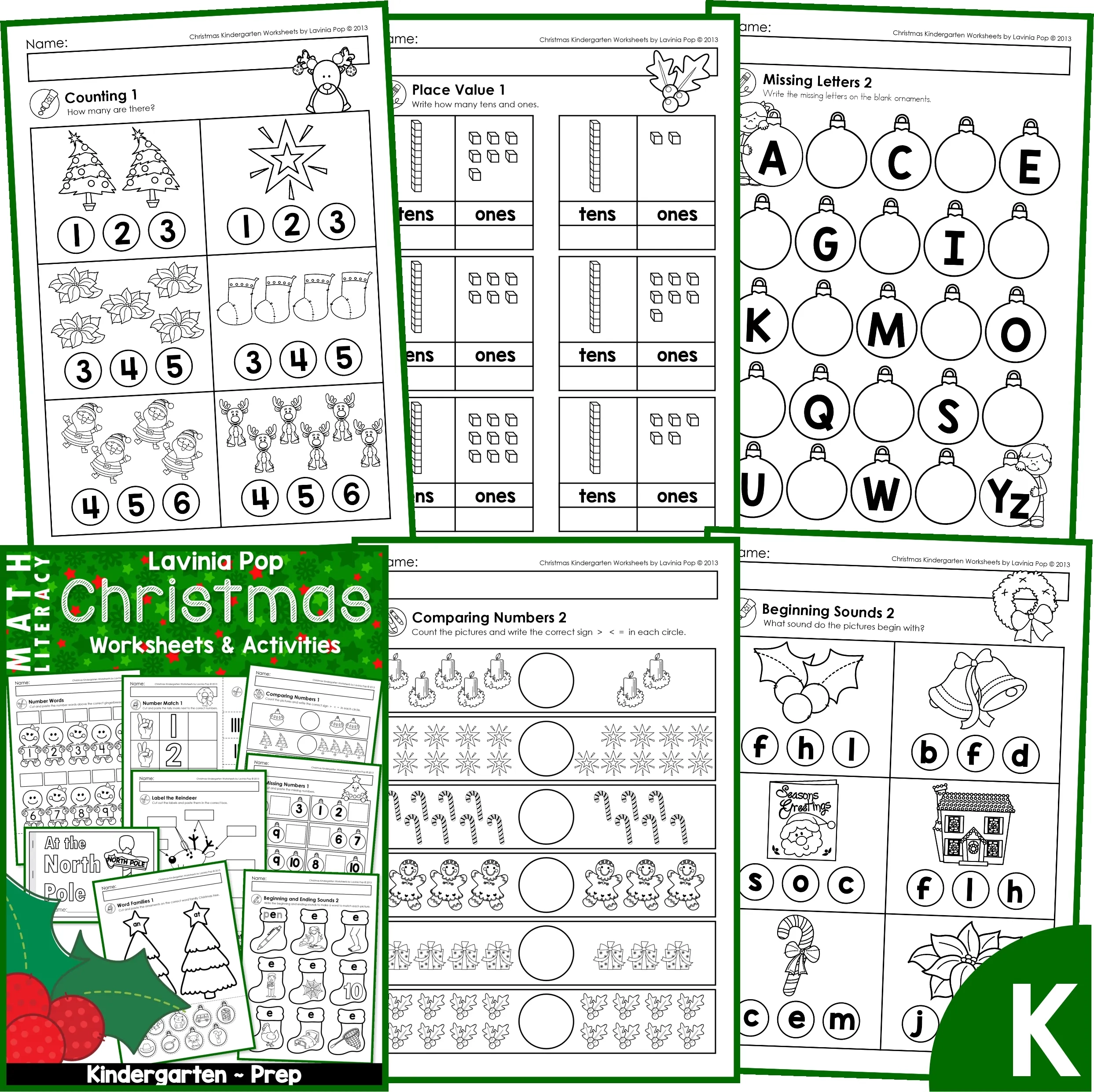 Math Worksheets Printable Kindergarten Free