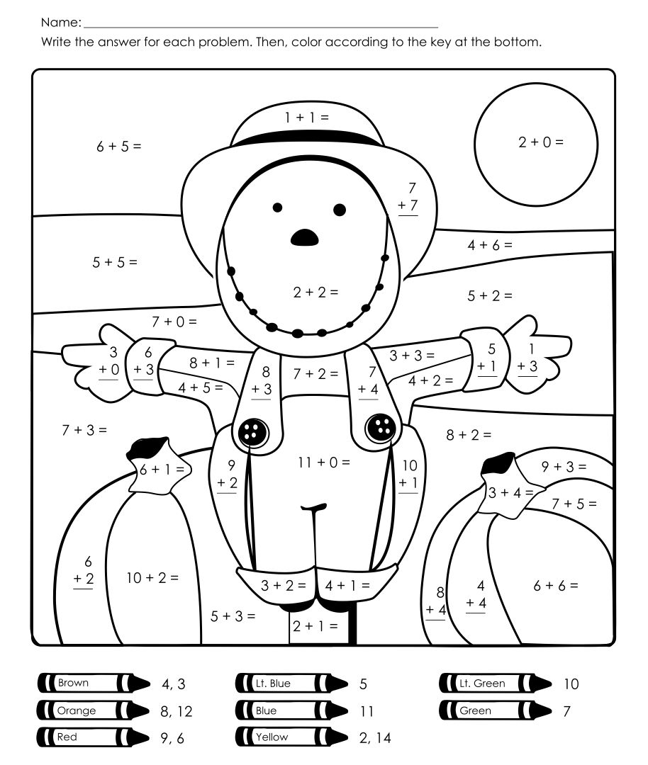 Color By Number Fall Worksheets FREE Printables Your Therapy Source Worksheets Library