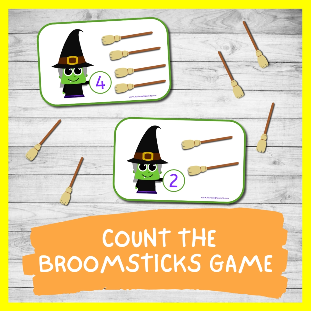 Count The Broomsticks Halloween Math Game Nurtured Neurons