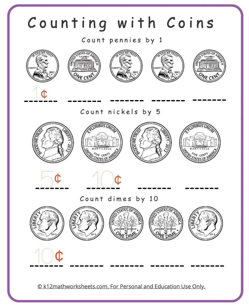 Counting Money Worksheets
