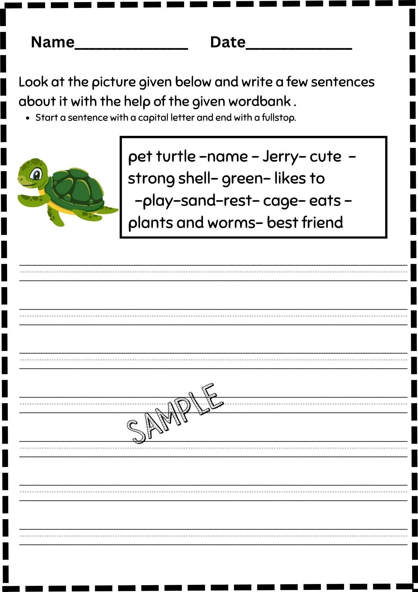 Creative Writing Worksheets 6 Pages Downloadable Worksheets