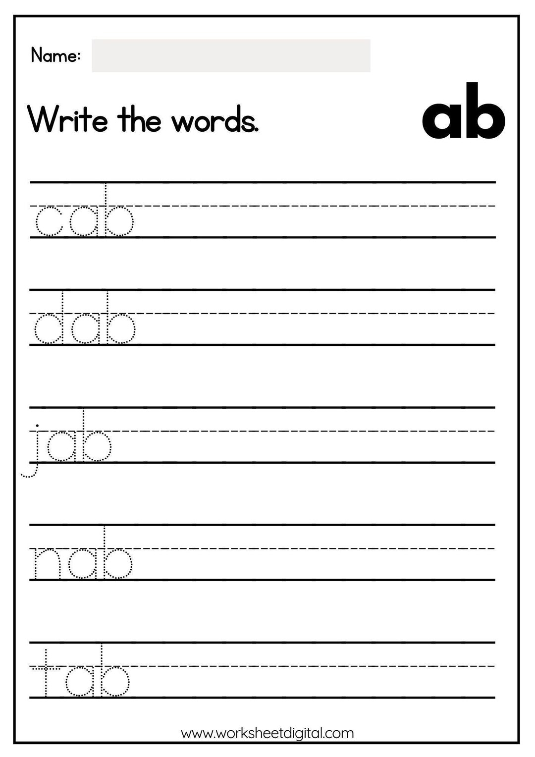 CVC Words Short A Writing Practice Worksheets Printable Writing Sentences Activity 1st 3rd Grade ELA Worksheets Homeschool Activities Etsy