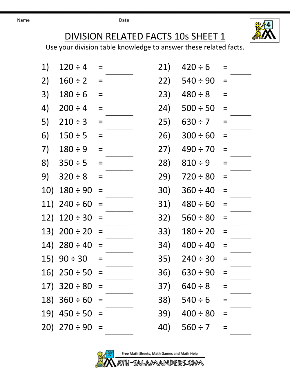 Dividing By Multiples Of 10