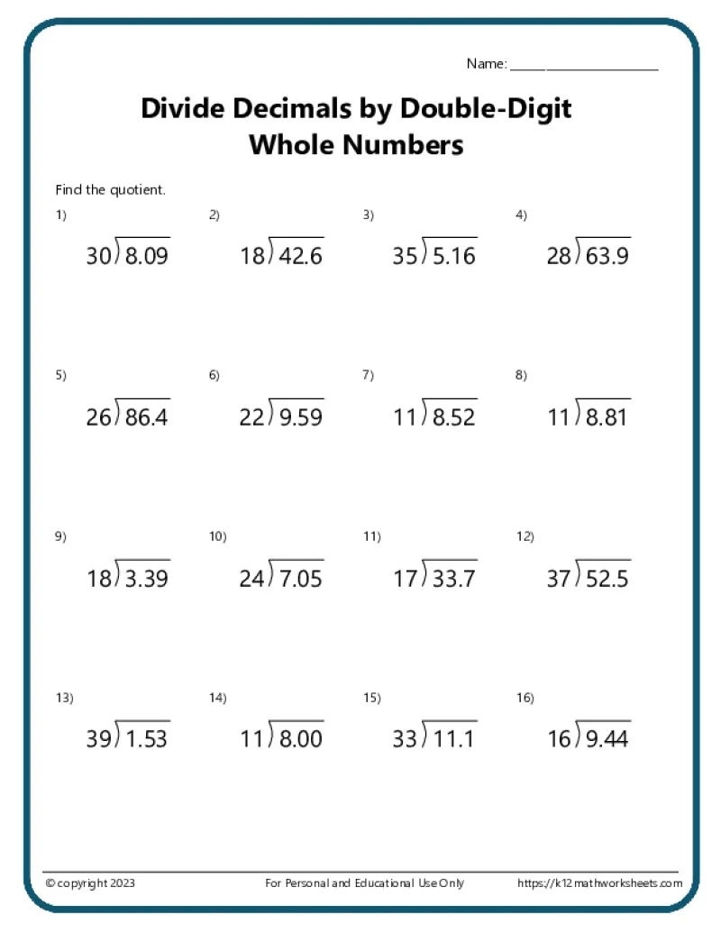 Division Worksheets With Pictures