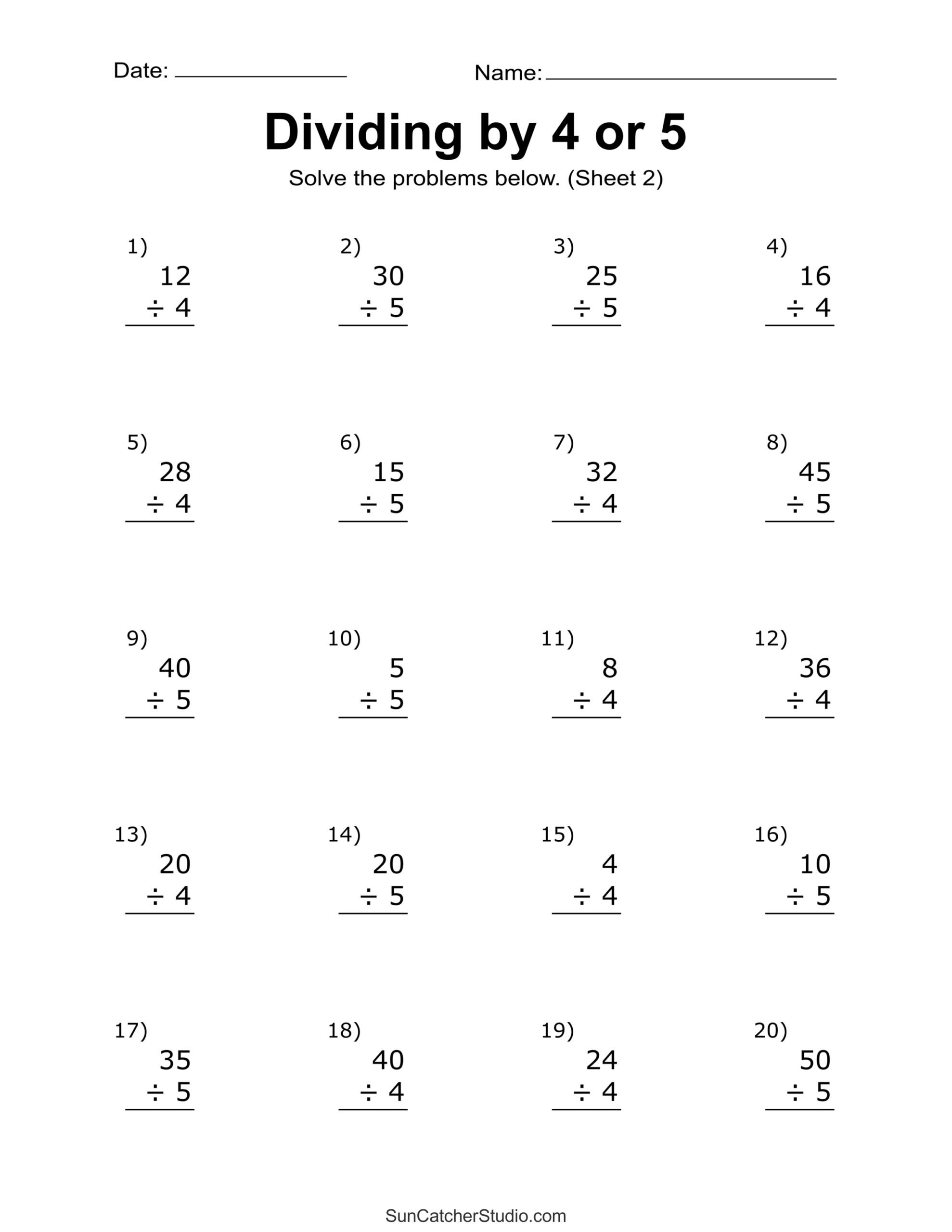 Division Worksheets Problems Free Printable Math Drills Free Printables Monograms Design Tools Patterns DIY Projects