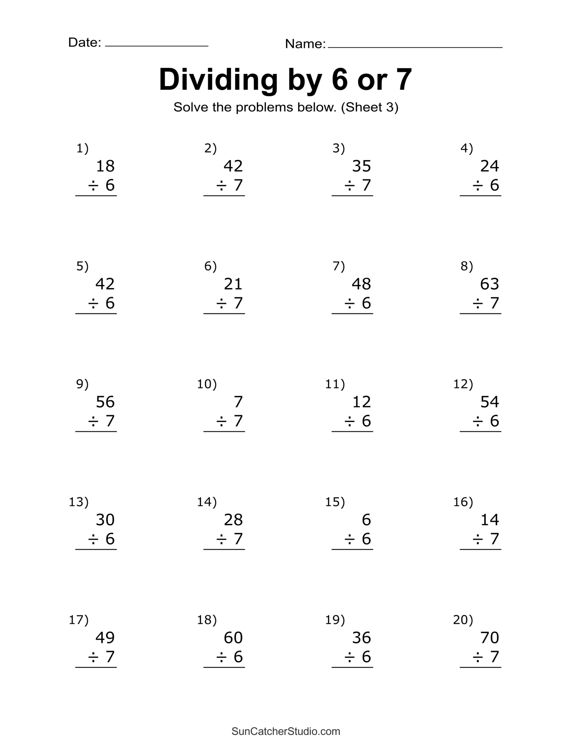 Division Worksheets Problems Free Printable Math Drills Free Printables Monograms Design Tools Patterns DIY Projects