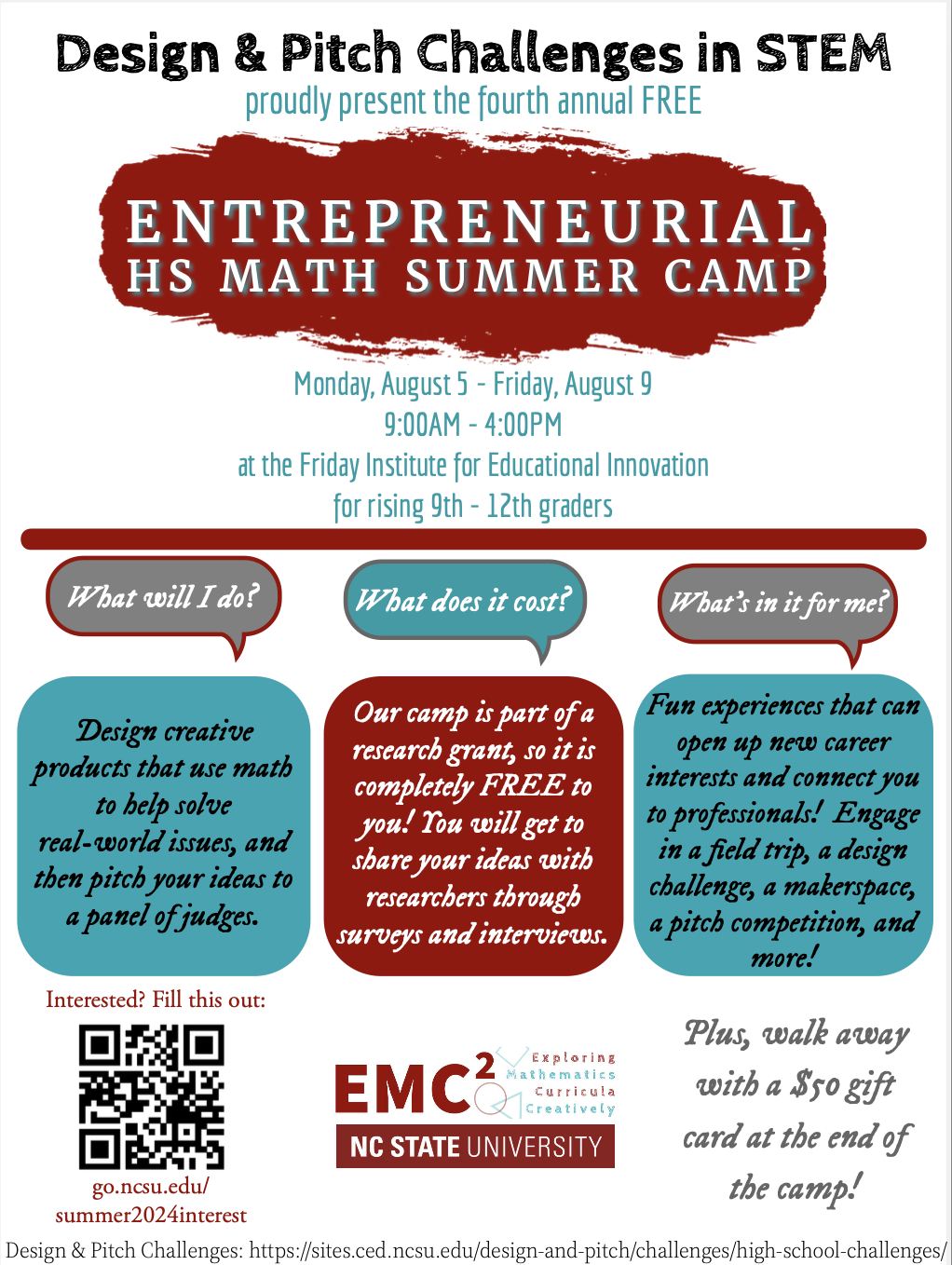 Entrepreneurial Math Camps Design Pitch Challenges In STEM