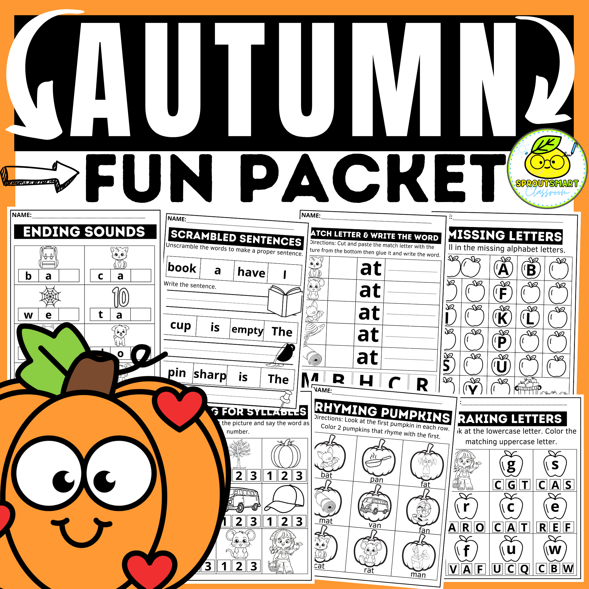 Fall Fun Busy Work Packet 1st Grade Morning Worksheets October Worksheets Made By Teachers