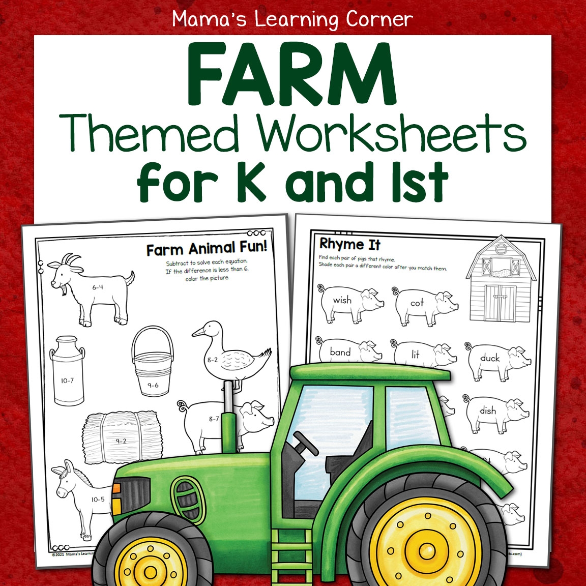 Farm Worksheets For Kindergarten And First Grade Mamas Learning Corner