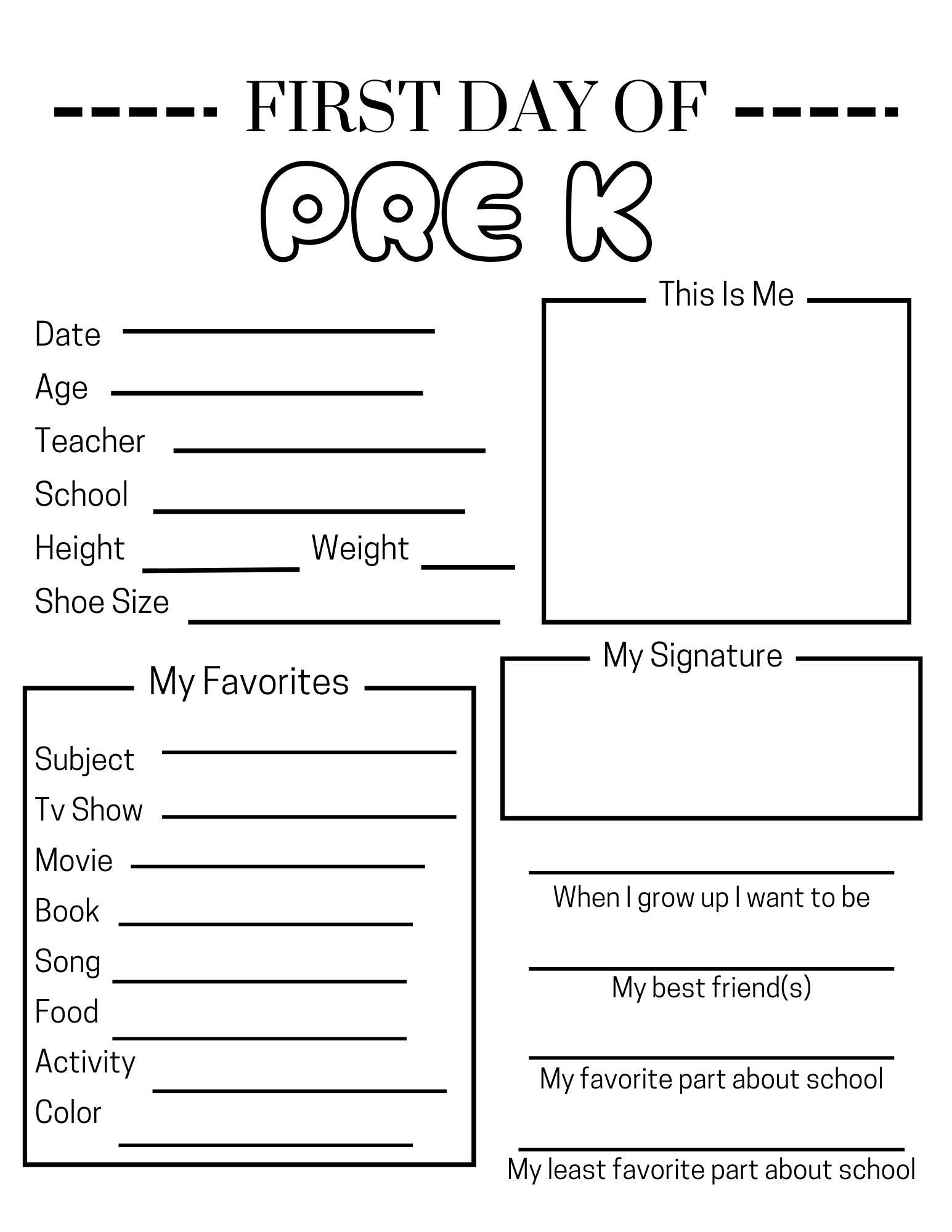Printable School Worksheets For 1st Graders