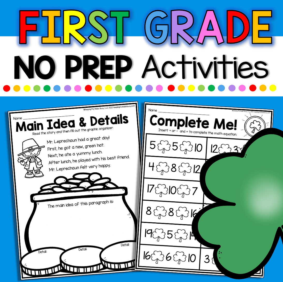 First Grade Activities For March FREE WORKSHEETS Keeping My Kiddo Busy