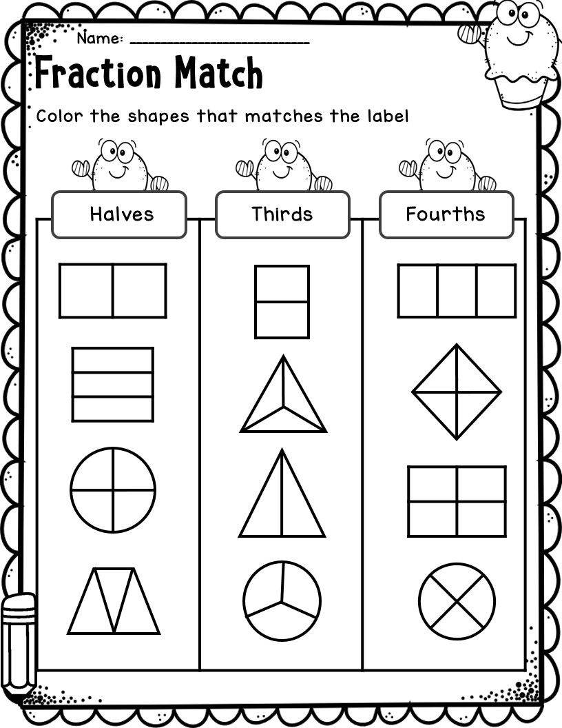 First Grade Fractions Worksheets First Grade Partitioning Worksheets Made By Teachers