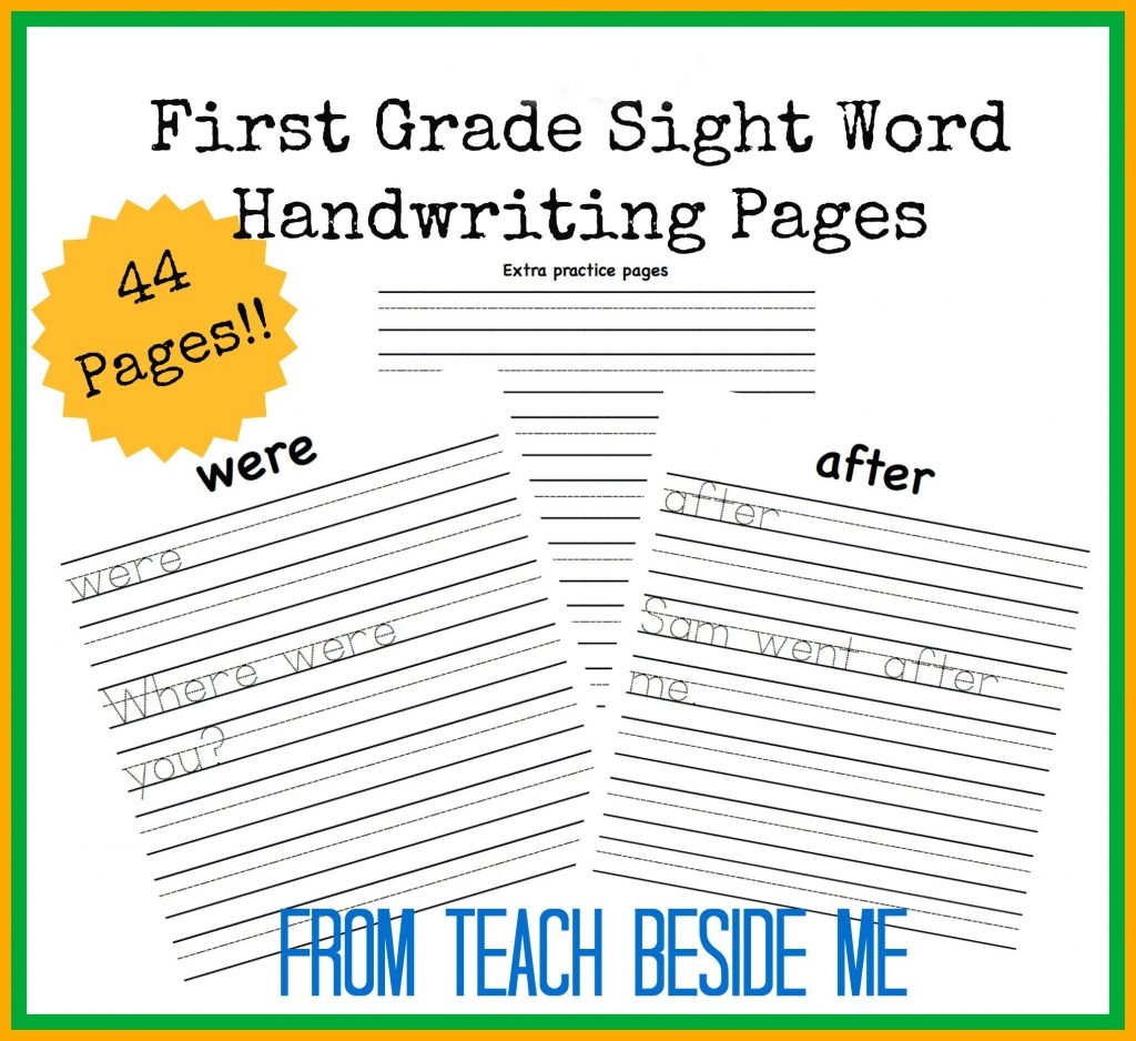 First Grade Sight Word Handwriting Teach Beside Me