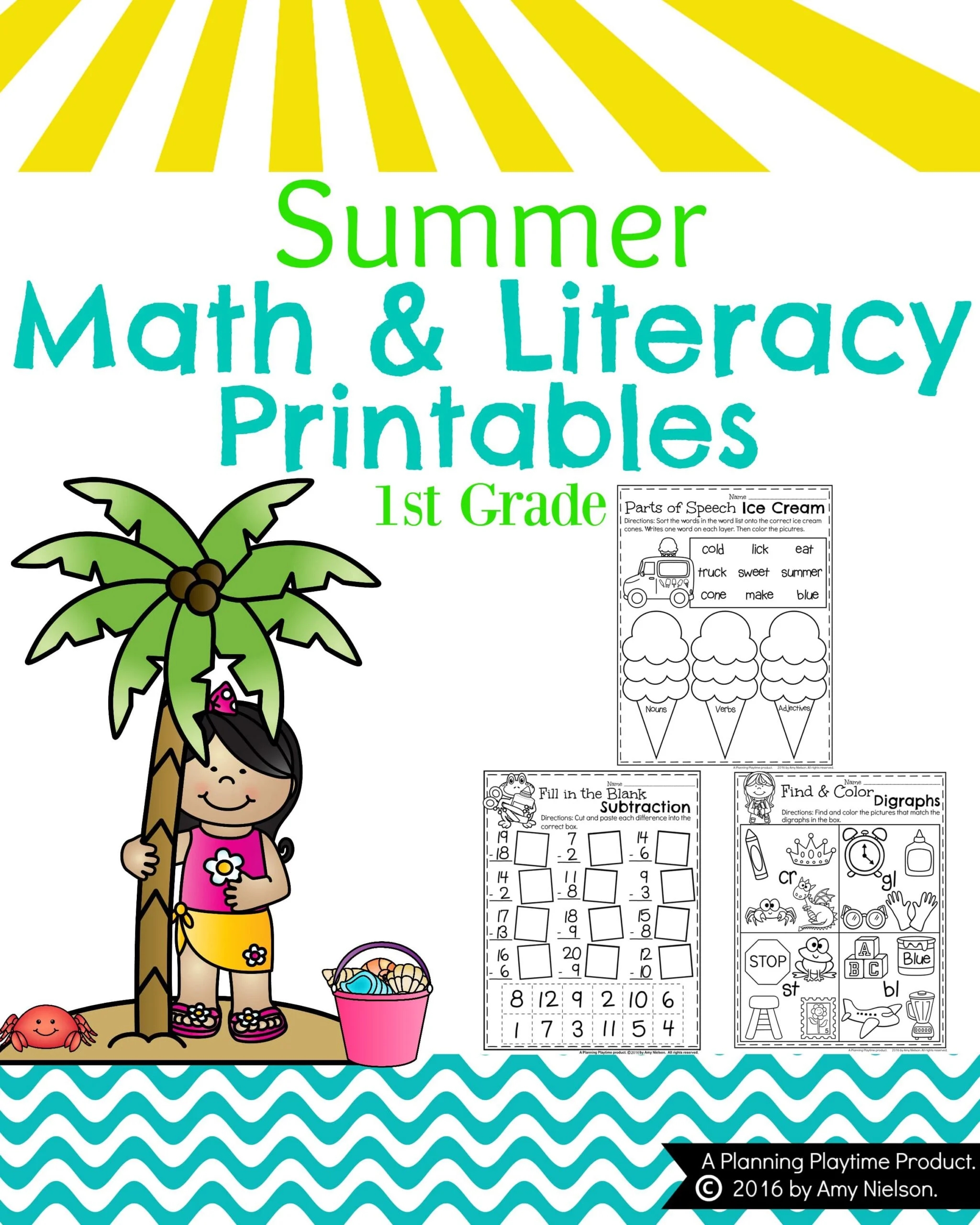 First Grade Worksheets The Year Bundle Planning Playtime