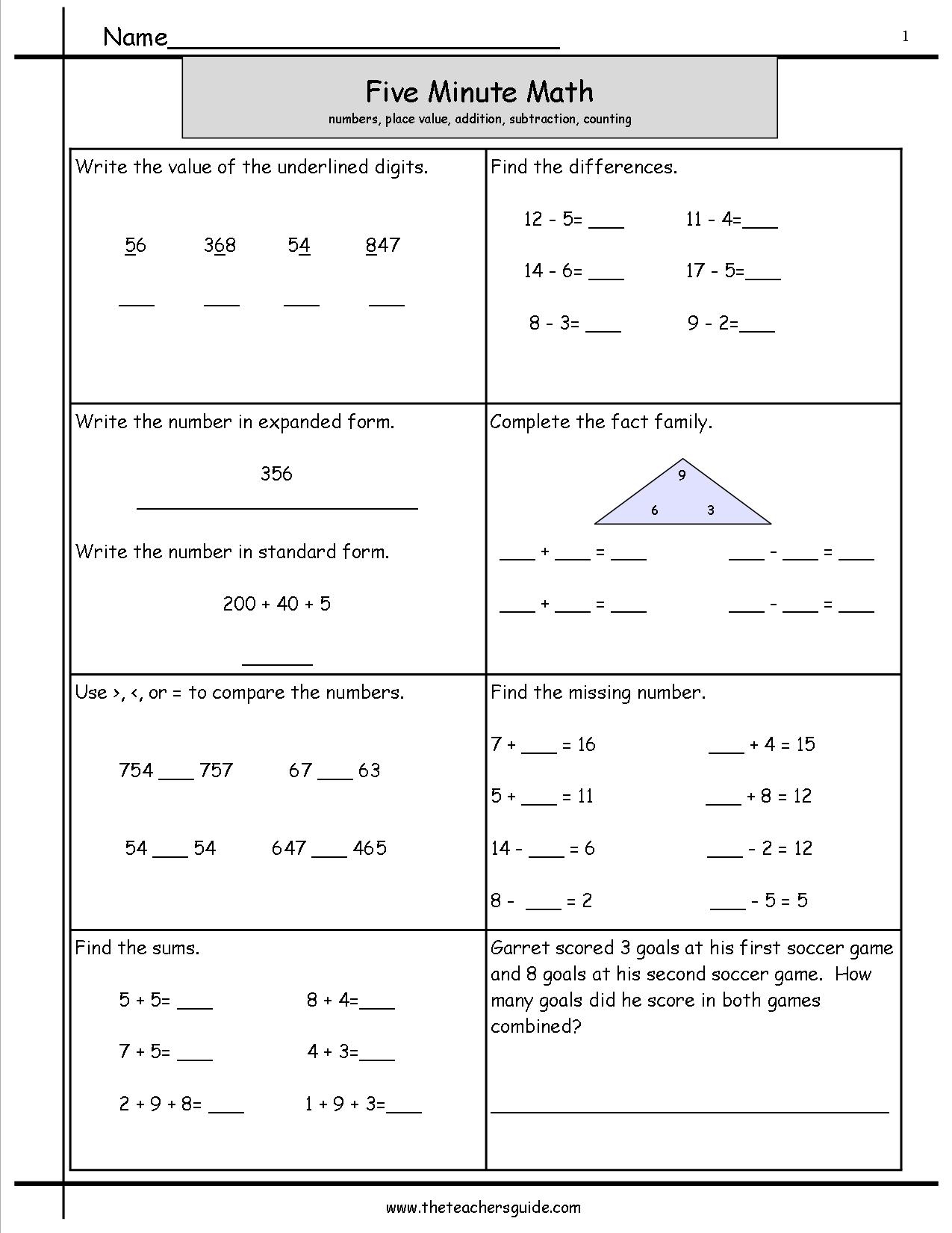 Printable Free Math Worksheets For 3rd Grade
