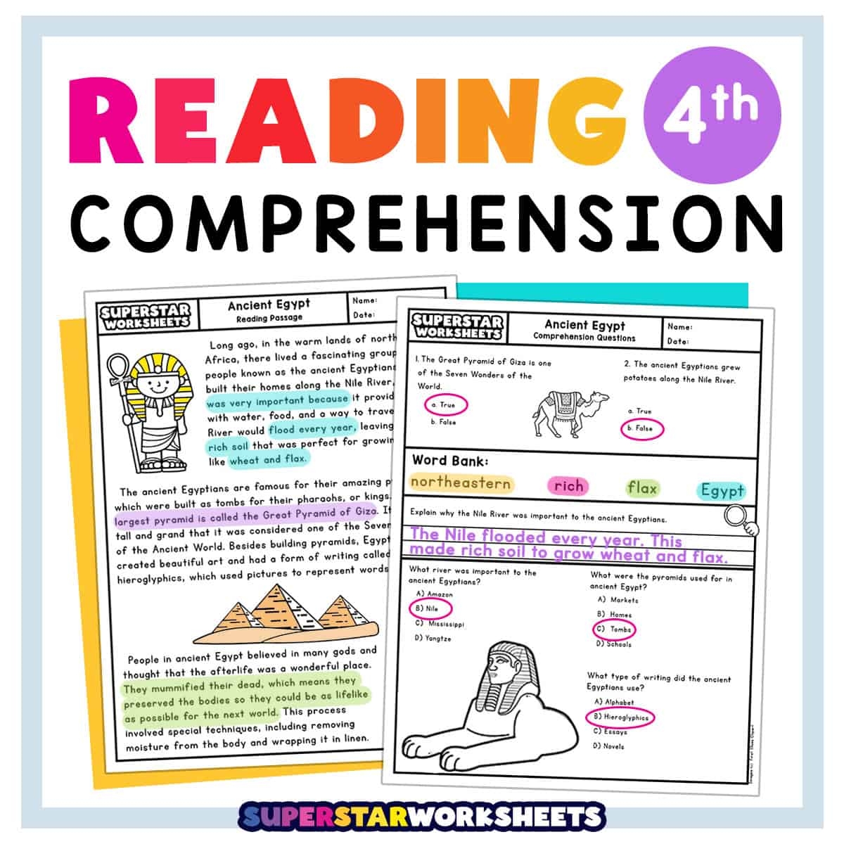 Reading Worksheets 4th Grade Free Printable
