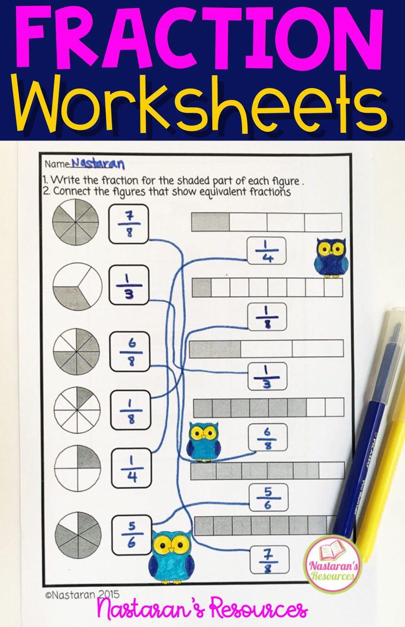 Fraction Worksheets For Grade 3 Equivalent Fraction Comparing And Freebie Number Line Activities Equivalent Fraction