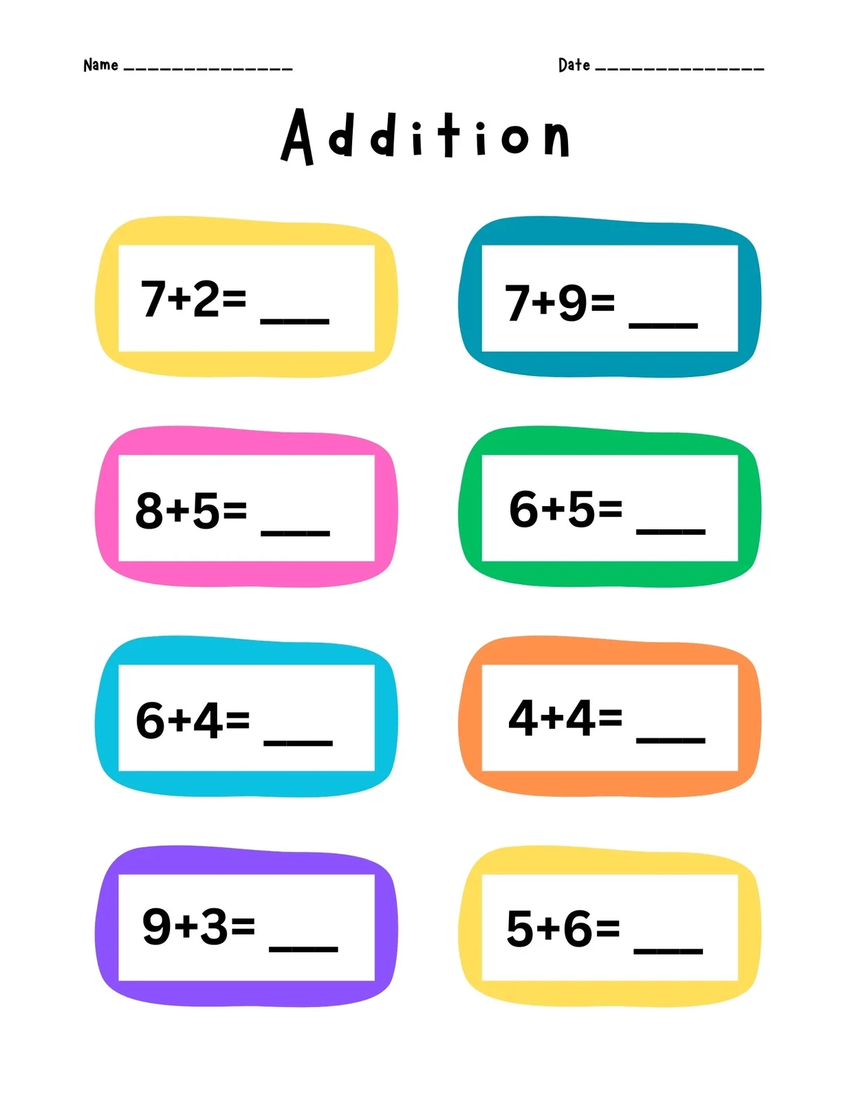 Free 1st Grade Math Worksheet Templates To Customize Canva