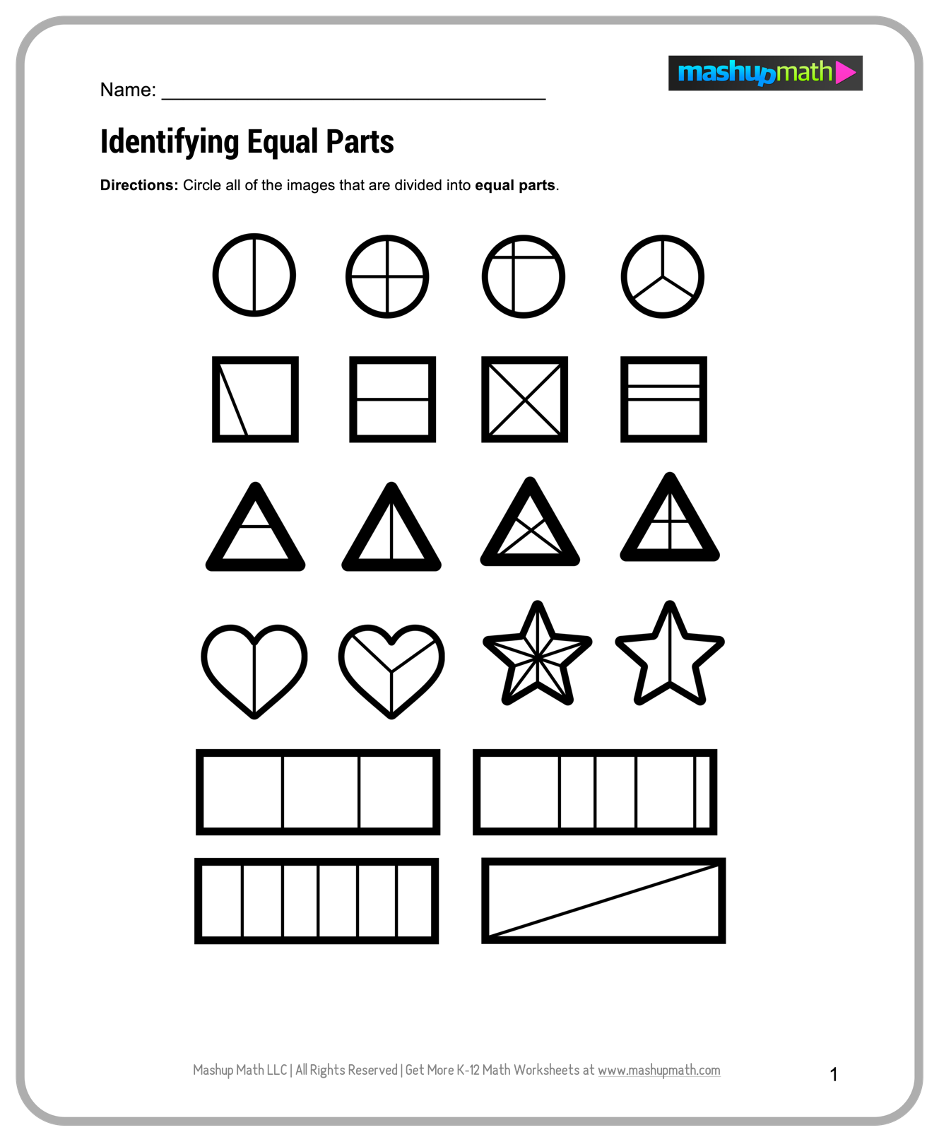 Math Worksheets Printable Free Grade 1