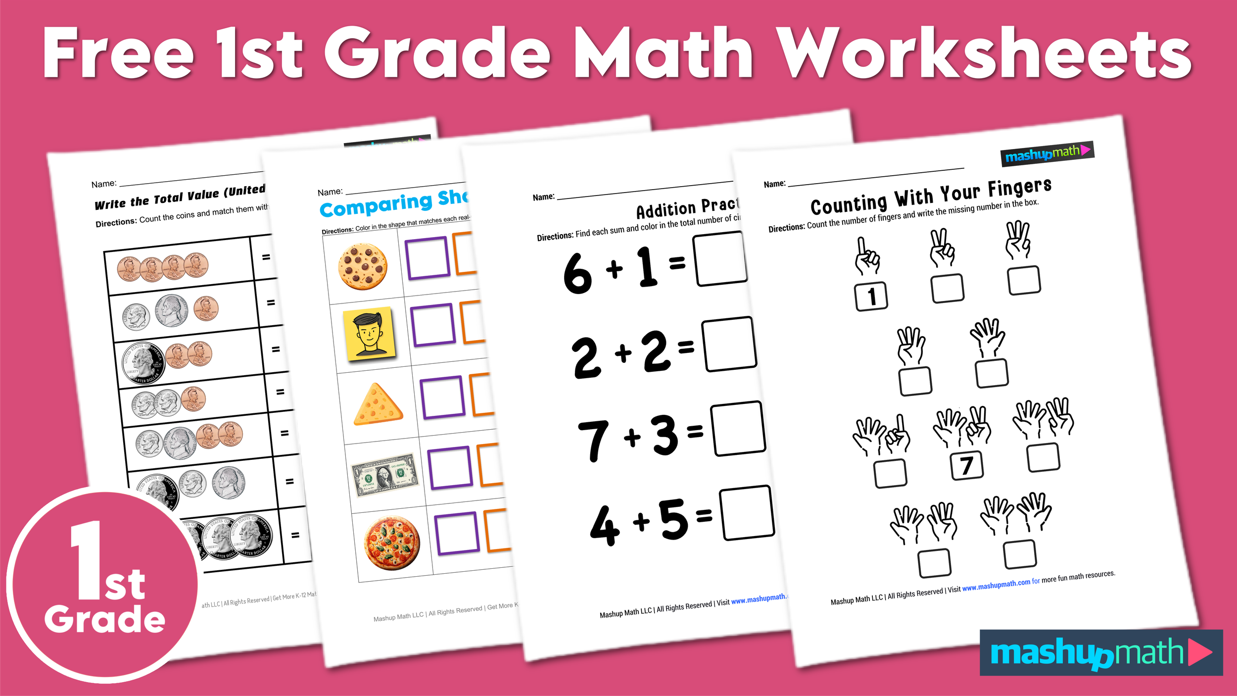 First Grade Math Worksheets Printable Pdf
