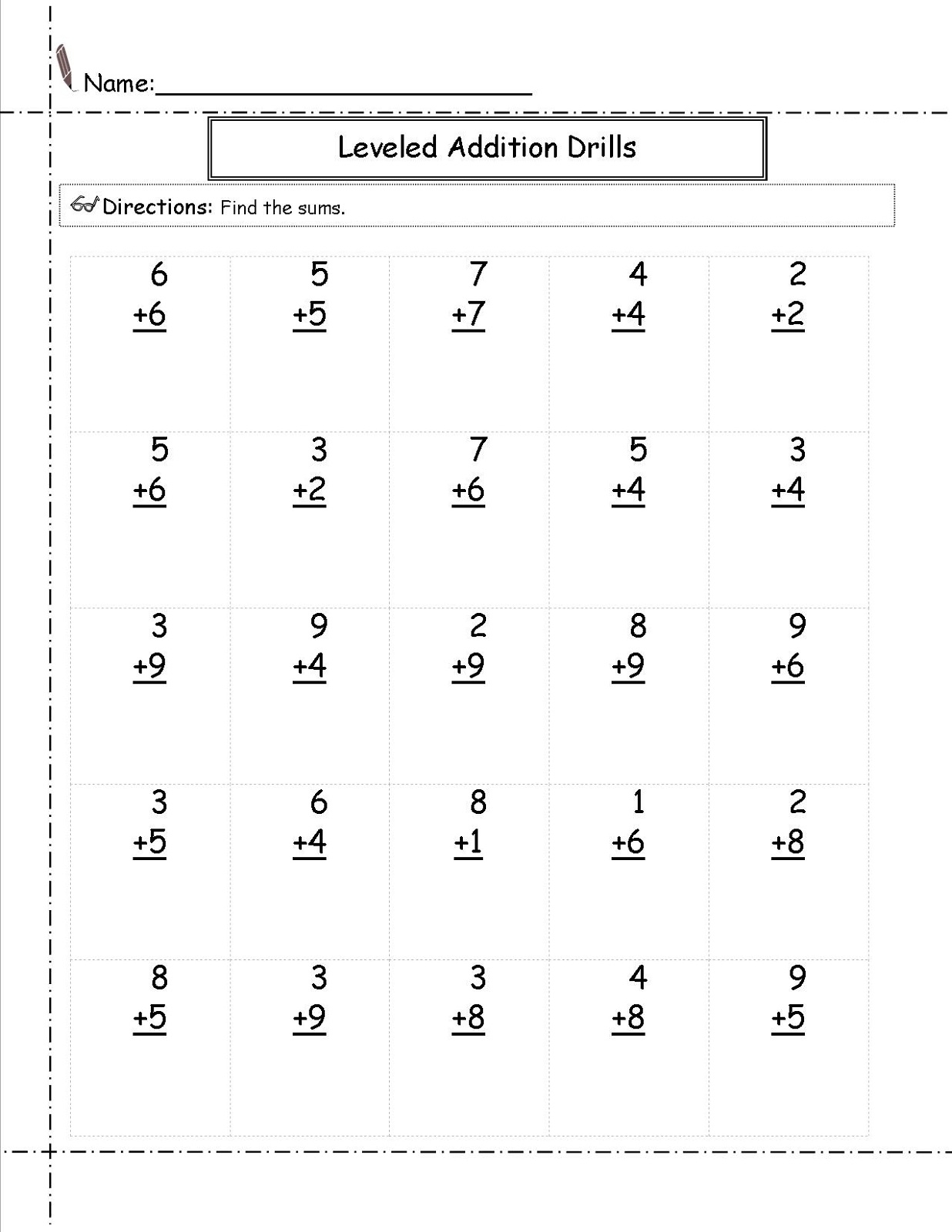 FREE 1st Grade Printable Math Worksheets First Grade Mad Minutes Worksheets Library