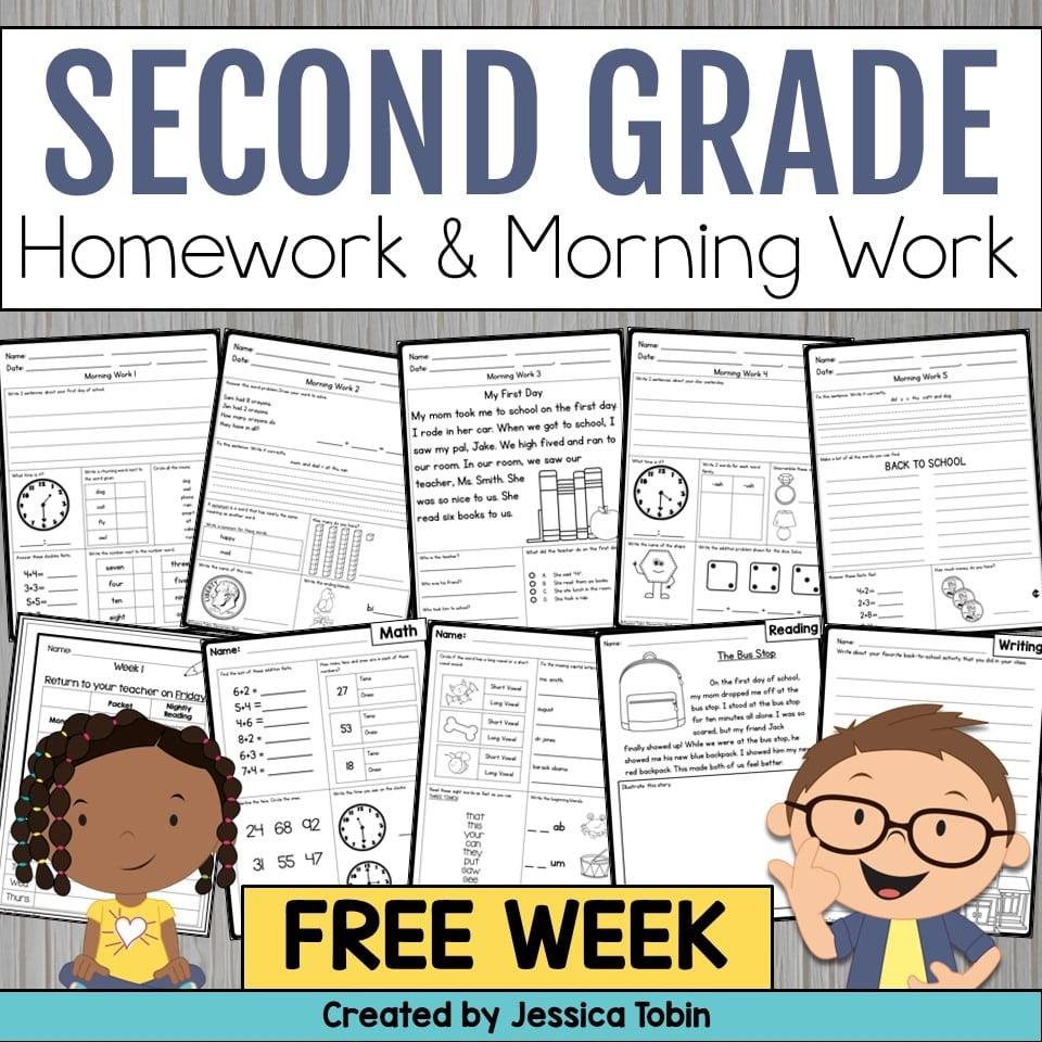 Free 2nd Grade Morning Work Homework