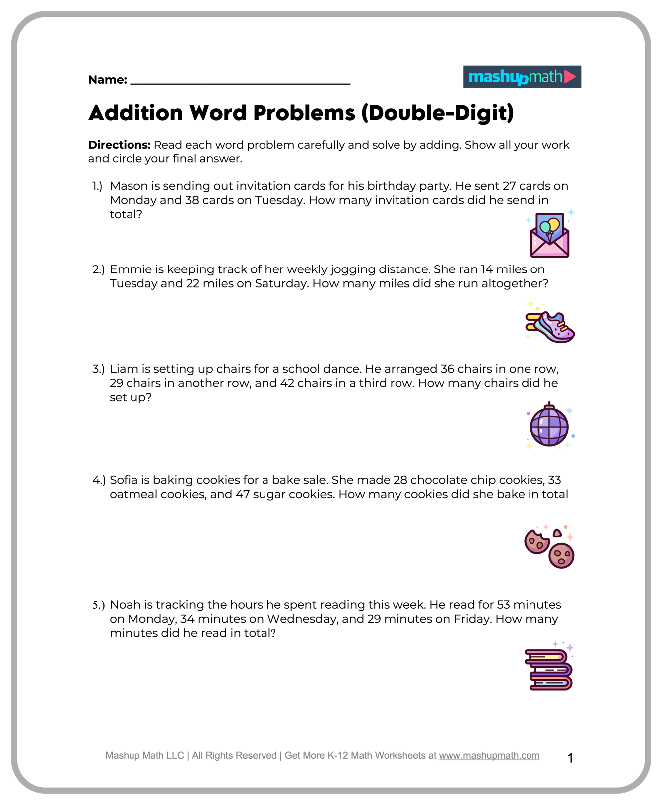 Free 3rd Grade Math Worksheets Printable W Answers Mashup Math