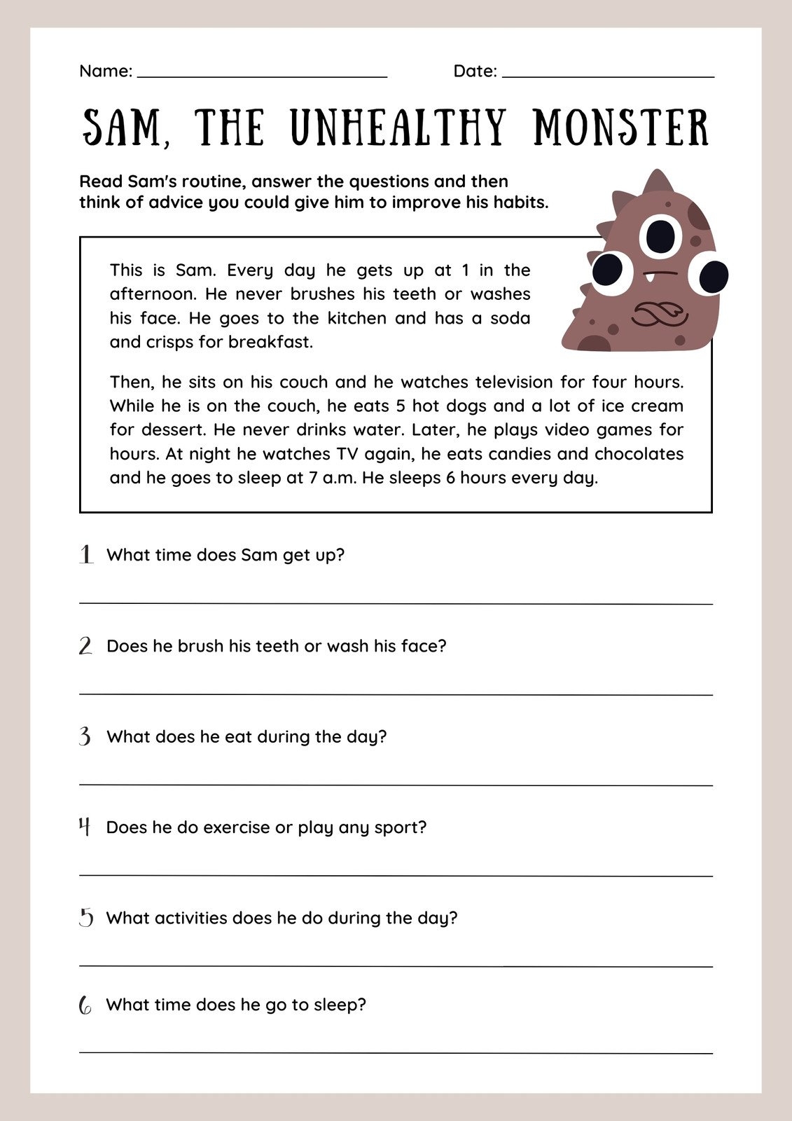 Free Custom And Printable Reading Worksheet Templates Canva Worksheets Library