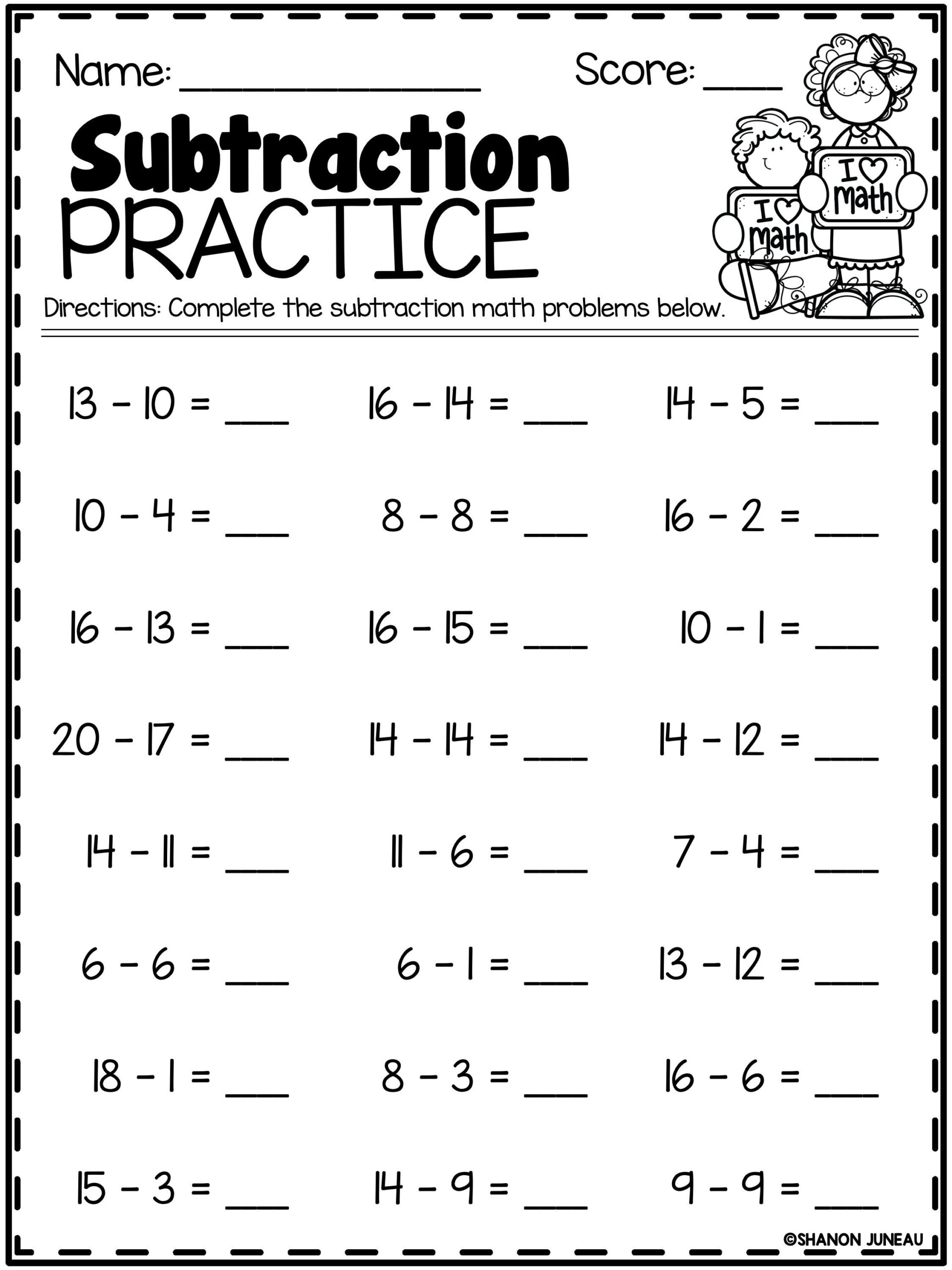 First Grade Worksheets Printable Math