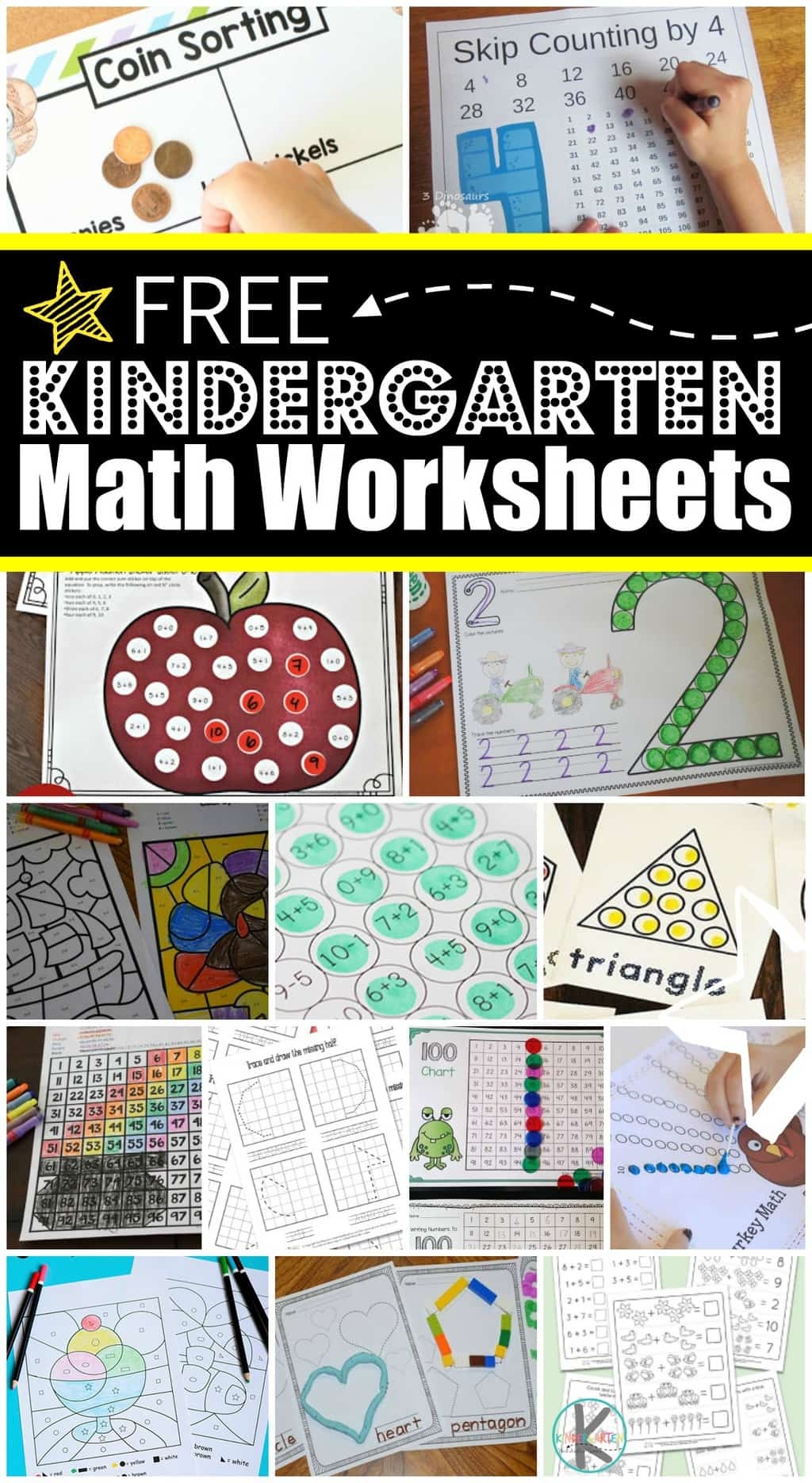 FREE Kindergarten Math Worksheets