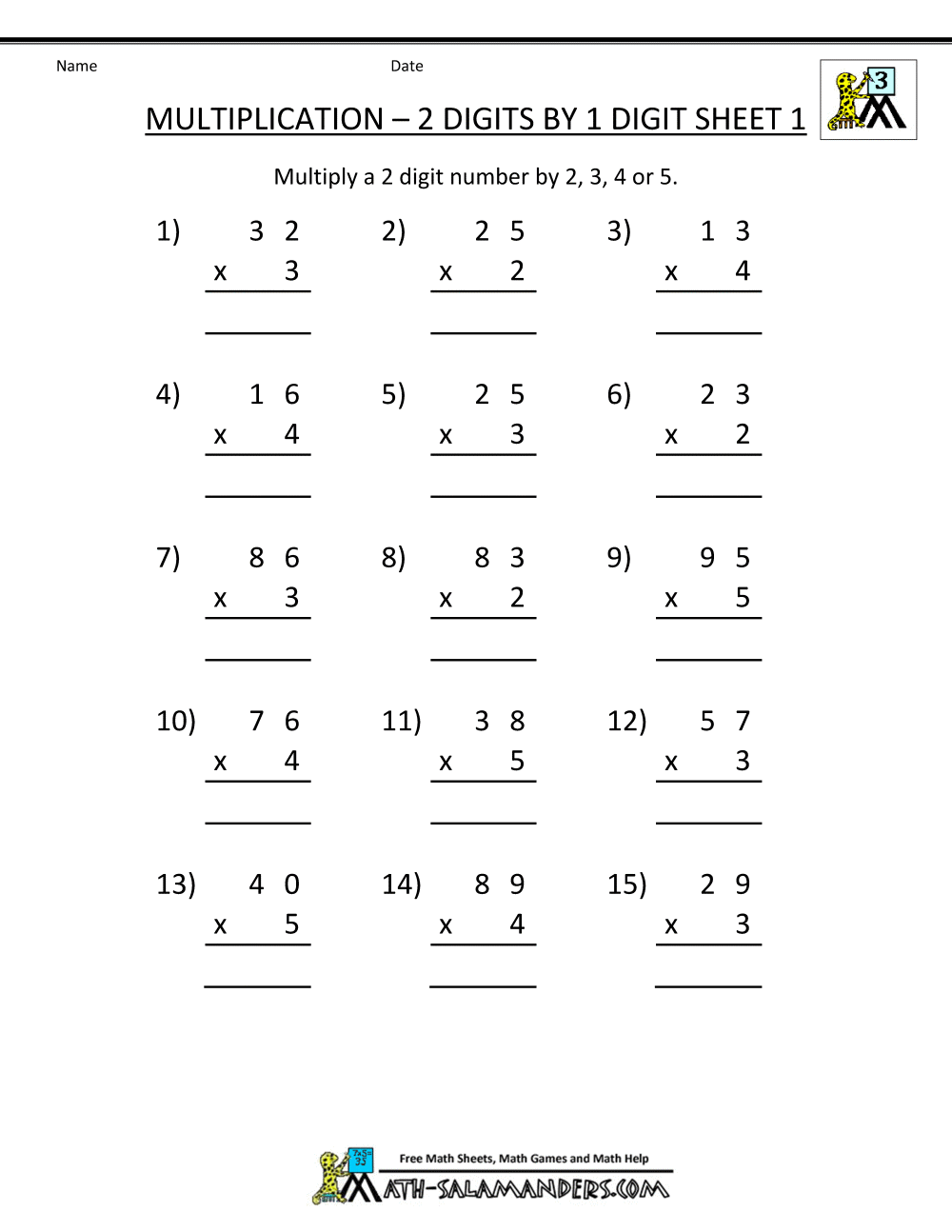 Free Online Maths Worksheets For Grade 3