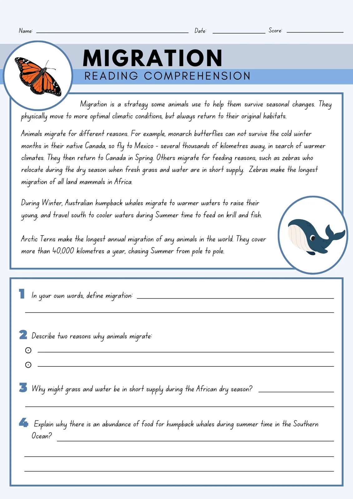 Free Printable 3rd Grade Reading Worksheet Templates Canva