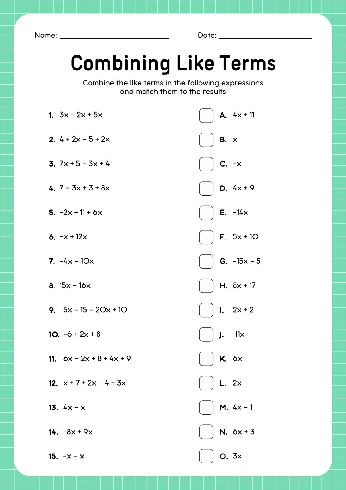 Free Printable 8th Grade Math Worksheet Templates Canva Worksheets Library