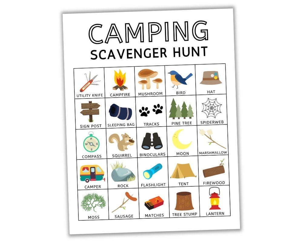 Free Printable Camping Scavenger Hunt For Kids The Craft at Home Family