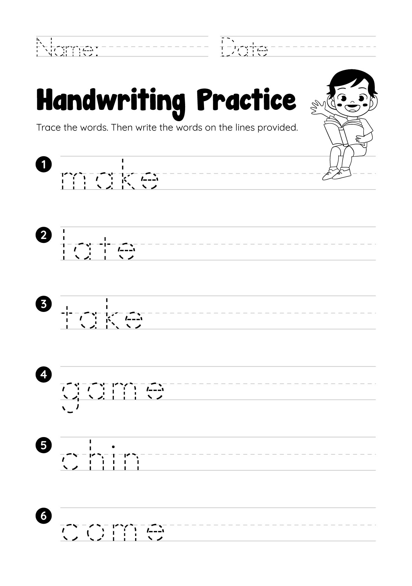 Free Printable Handwriting Worksheets For 1st Graders SplashLearn Worksheets Library